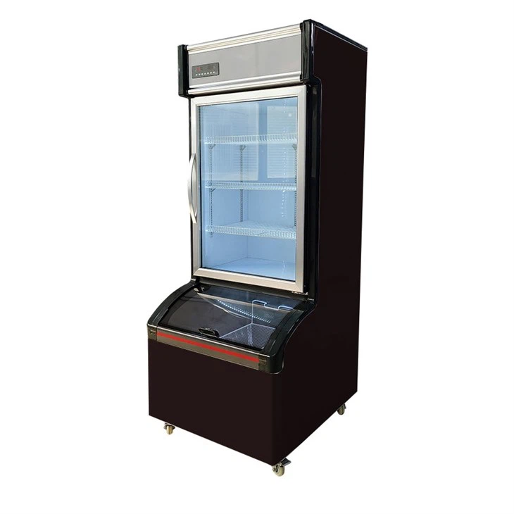 Supermarket Display Chiller Ice Cream Freezer Glass Door Cooler